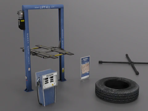 Adere&ccedil;os de servi&ccedil;o automotivo, parte 1 Modelo 3D