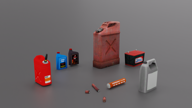 Car Service Props Part 2 3D Model .c4d .max .obj .3ds .fbx .stl .blend 
