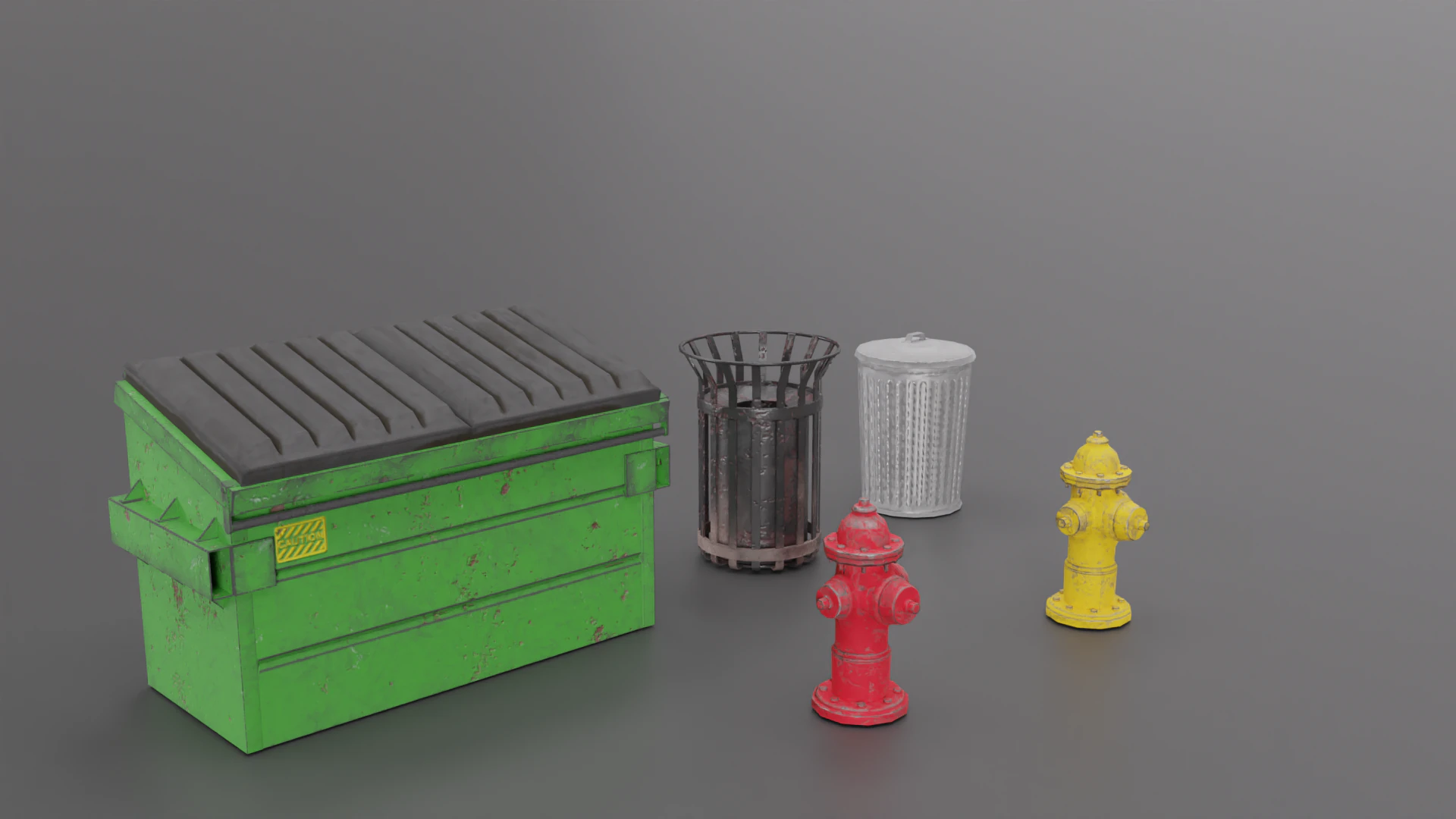 City Props Part 1 3D Model .c4d .max .obj .3ds .fbx .stl .blend 