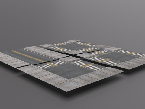 City Roads Type 1 3D Model