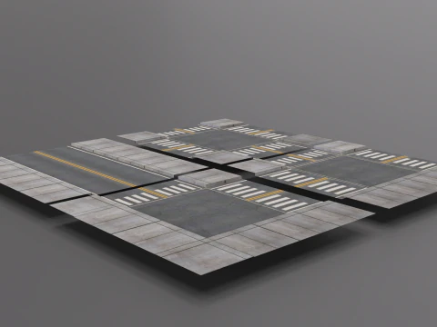 Estradas urbanas tipo 1 Modelo 3D