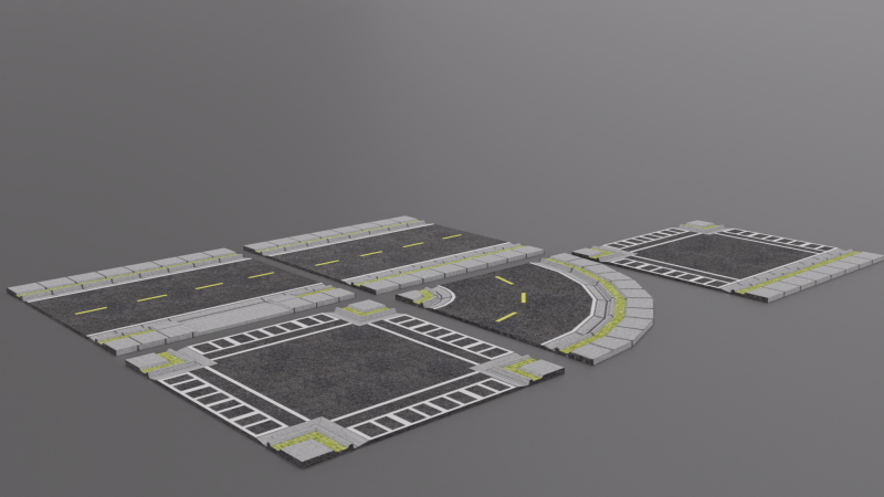 City Roads Type 2 Modelo 3D .c4d .max .obj .3ds .fbx .stl .blend 