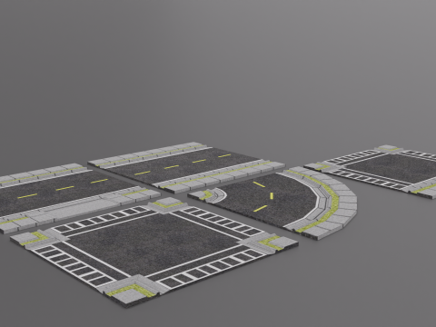 City Roads Type 2 3D-Modell