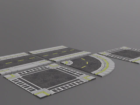 Estradas urbanas tipo 2 Modelo 3D