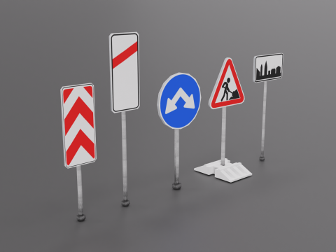 City Road Signs Part 1 3D 모델