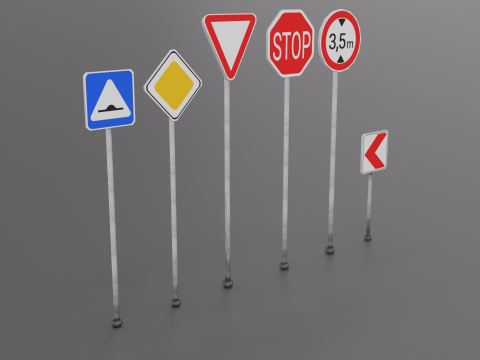 City Road Signs Part 2 3D 模型