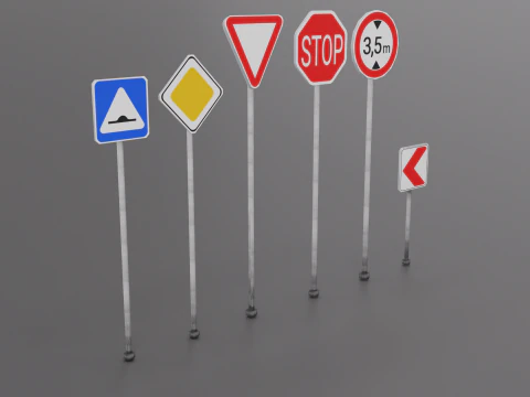 Sinais de tr&acirc;nsito da cidade, parte 2 Modelo 3D