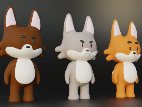 Dibujos animados de zorros Modelo 3D