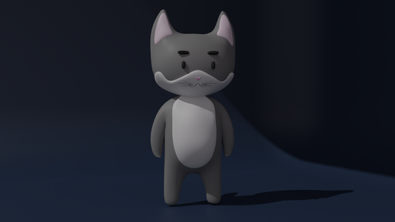 Cat Cartoon 3D Model .c4d .max .obj .3ds .fbx .stl .blend 