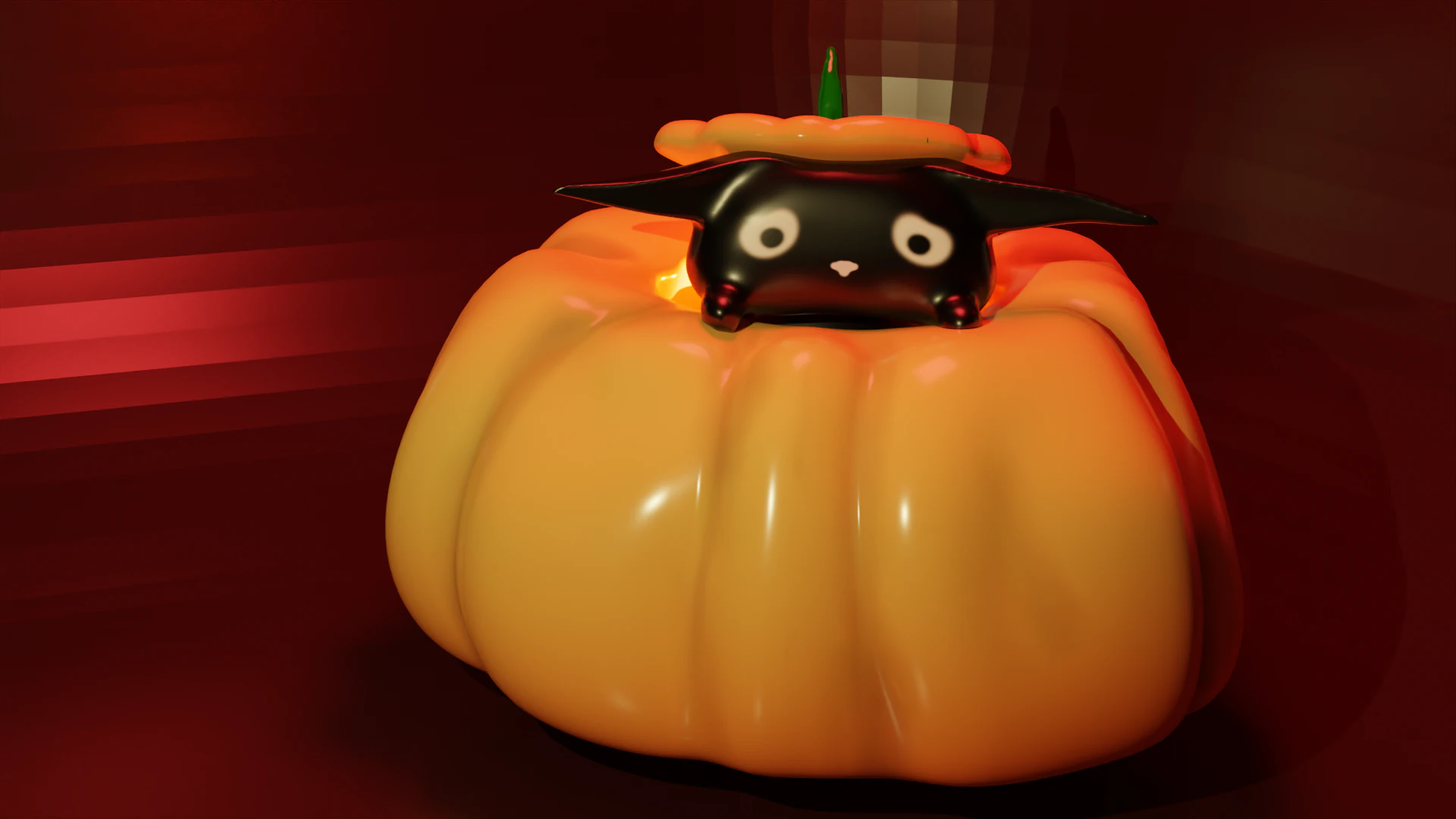 Pumpkin Cat 3D Model .c4d .max .obj .3ds .fbx .stl .blend 