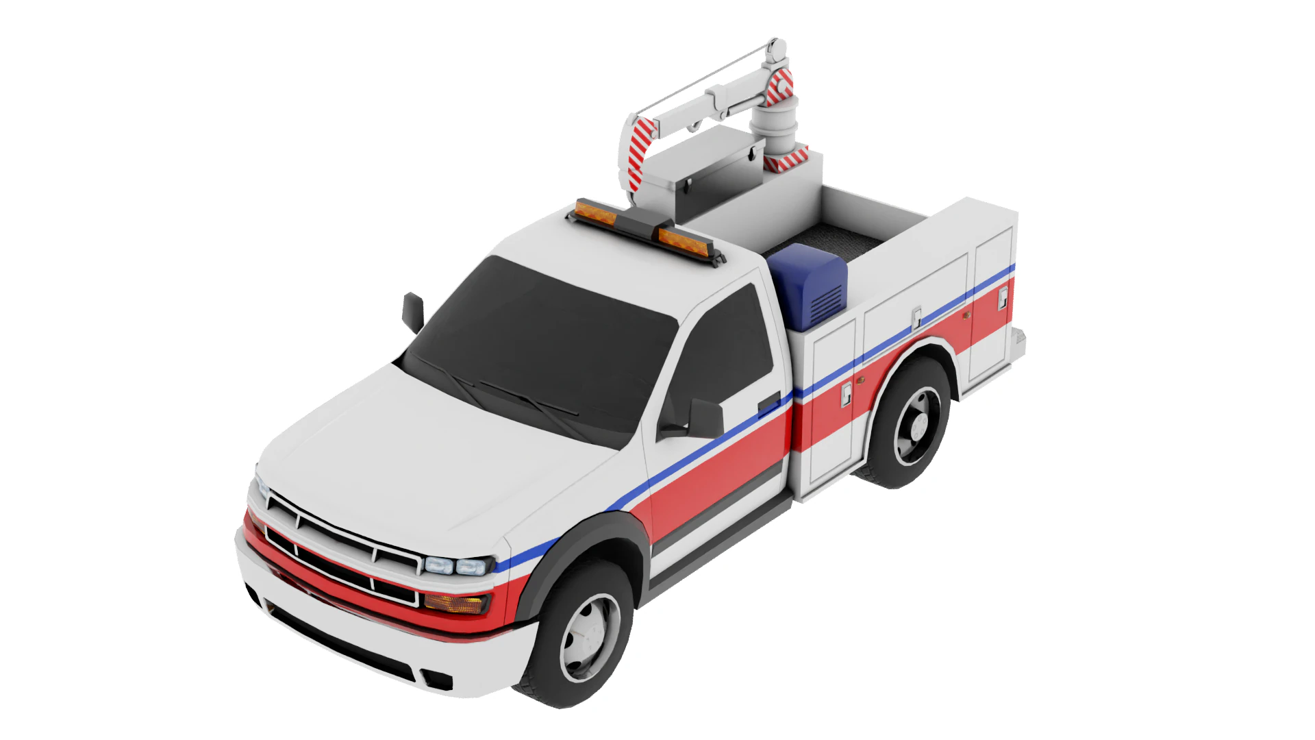 Service Truck 3D Model .c4d .max .obj .3ds .fbx .stl .blend