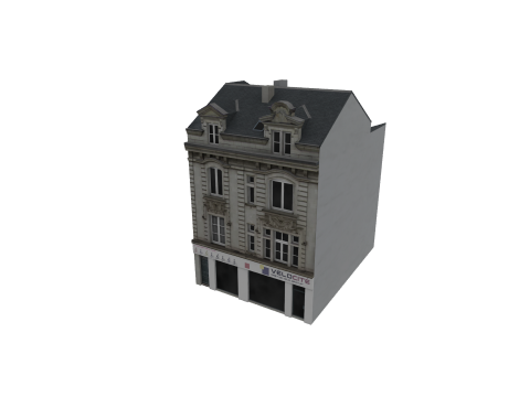Classic European House 80s-90s Low-Poly Game-Ready 3D Model