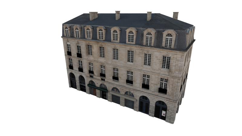Classic European House 80s-90s Low-Poly Game-Ready Modelo 3D .c4d .max .obj .3ds .fbx .stl .blend