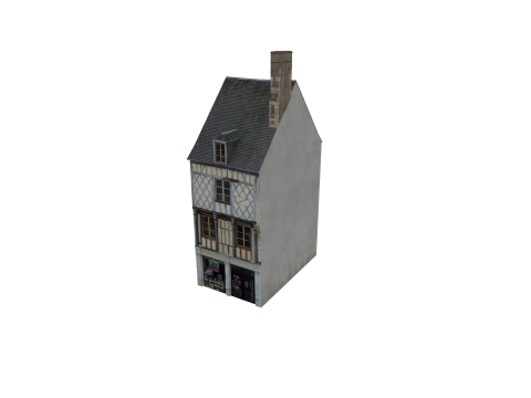 Classic European House 80s-90s Low-Poly Game-Ready 3D Model