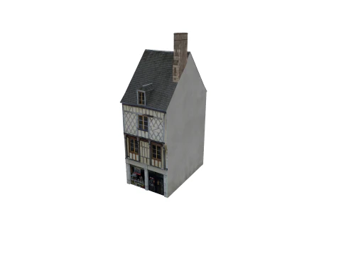 Casa Europeia Cl&aacute;ssica dos anos 80-90 Low-Poly Pronto para Jogo Modelo 3D