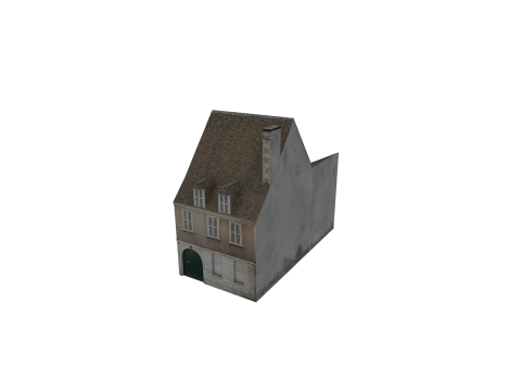 Classic European House 80s-90s Low-Poly Game-Ready 3D Model