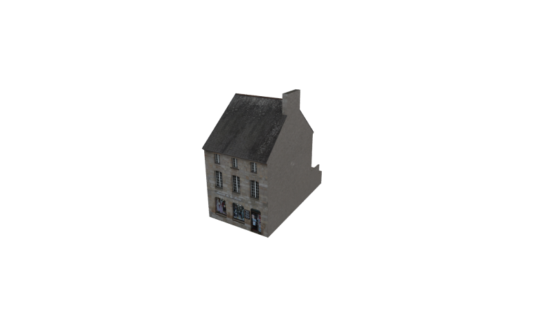Classic European House 80s-90s Low-Poly Game-Ready 3D 模型 .c4d .max .obj .3ds .fbx .stl .blend 