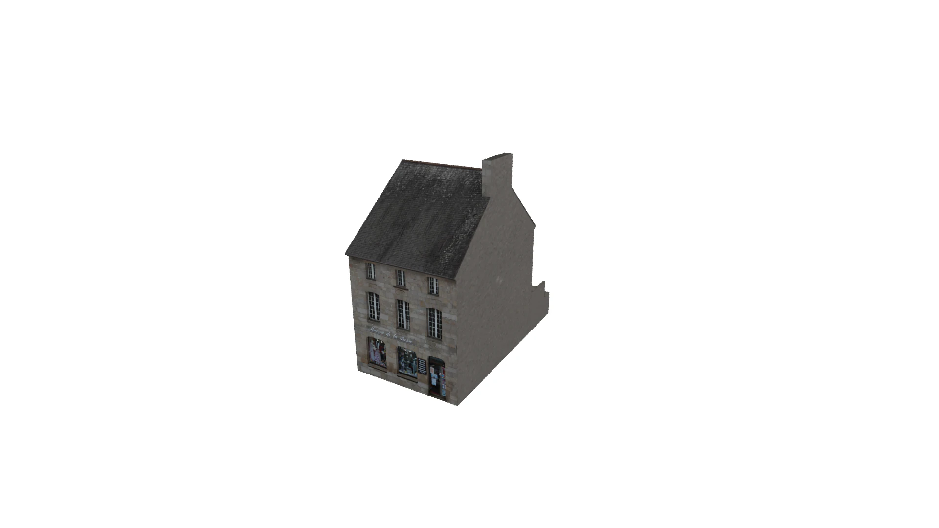 Classic European House 80s-90s Low-Poly Game-Ready 3D Model .c4d .max .obj .3ds .fbx .stl .blend 