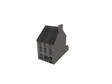 Classic European House 80s-90s Low-Poly Game-Ready 3D 모델