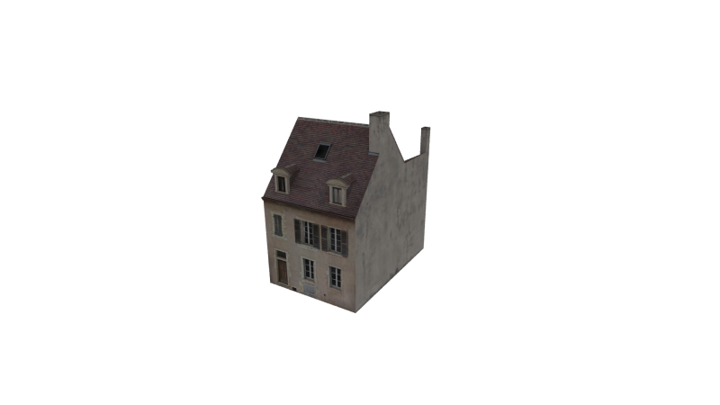 Classic European House 80s-90s Low-Poly Game-Ready 3D 모델 .c4d .max .obj .3ds .fbx .stl .blend