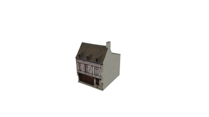 Classic European House 80s-90s Low-Poly Game-Ready 3D-Modell .c4d .max .obj .3ds .fbx .stl .blend