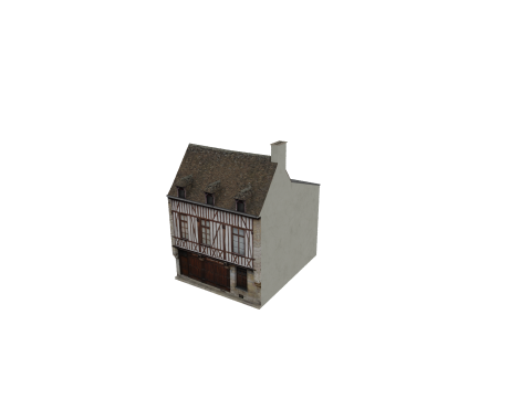Classic European House 80s-90s Low-Poly Game-Ready 3D-Modell