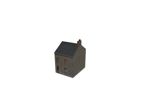 Classic European House 80s-90s Low-Poly Game-Ready Model 3D