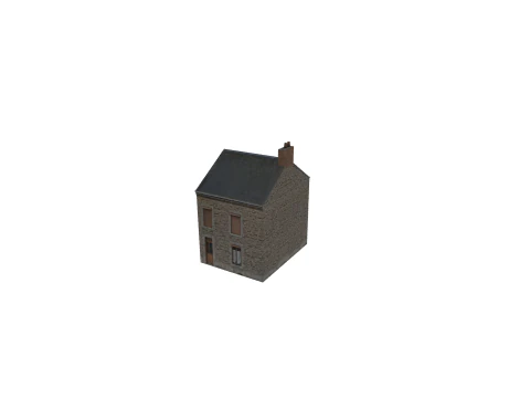 Casa Europeia Cl&aacute;ssica dos anos 80-90 Low-Poly Pronto para Jogo Modelo 3D