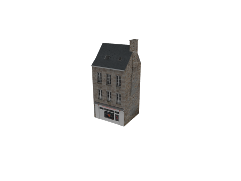Classic European House 80s-90s Low-Poly Game-Ready Modelo 3D
