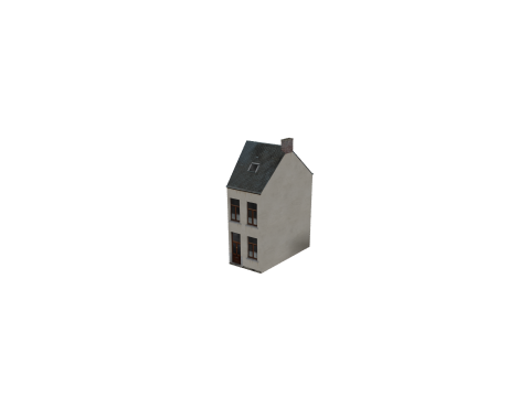Classic European House 80s-90s Low-Poly Game-Ready 3D Model