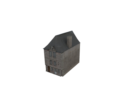 Classic European House 80s-90s Low-Poly Game-Ready Modelo 3D