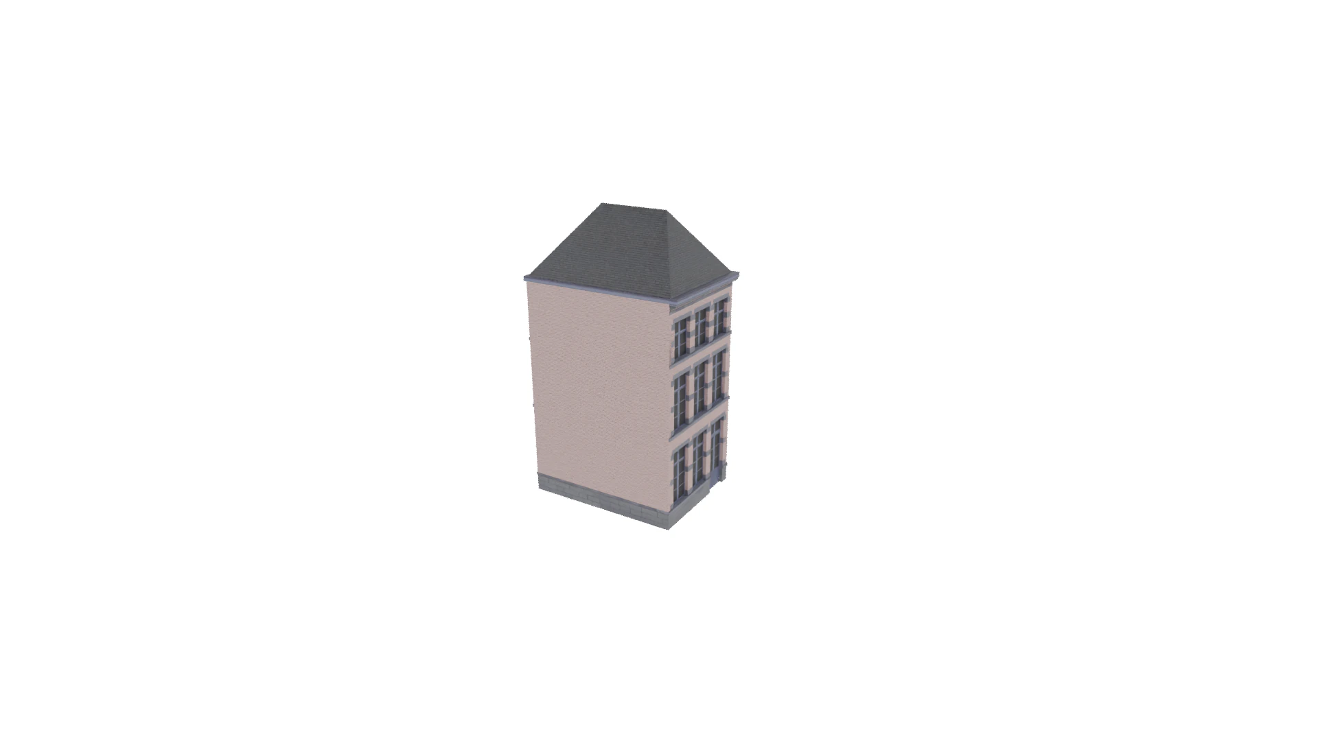 Classic European House 80s-90s Low-Poly Game-Ready 3D Model .c4d .max .obj .3ds .fbx .stl .blend 