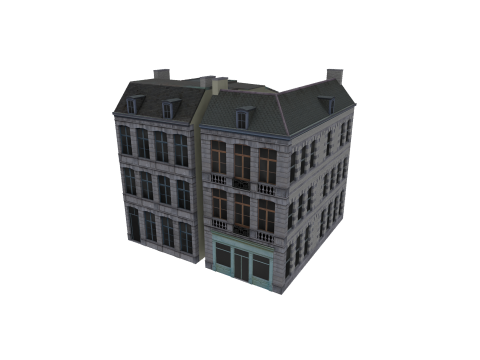 Classic European House 80s-90s Low-Poly Game-Ready 3Dモデル