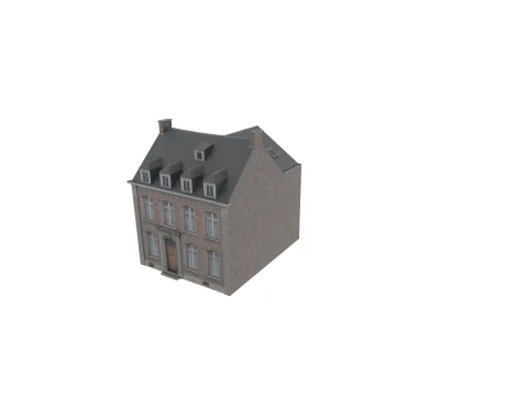 Casa Europeia Cl&aacute;ssica dos anos 80-90 Low-Poly Pronto para Jogo Modelo 3D