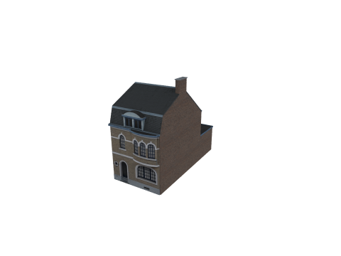 Classic European House 80s-90s Low-Poly Game-Ready 3D Model