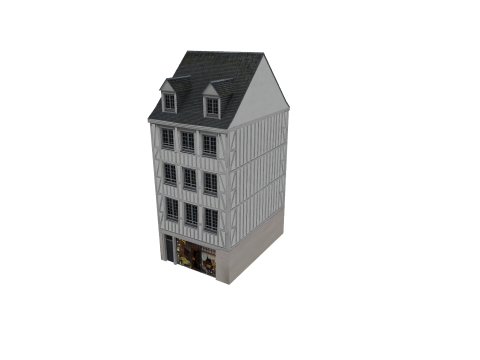 Classic European House 80s-90s Low-Poly Game-Ready 3D Model