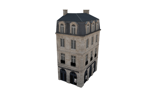 Classic European House 80s-90s Low-Poly Game-Ready 3D Model