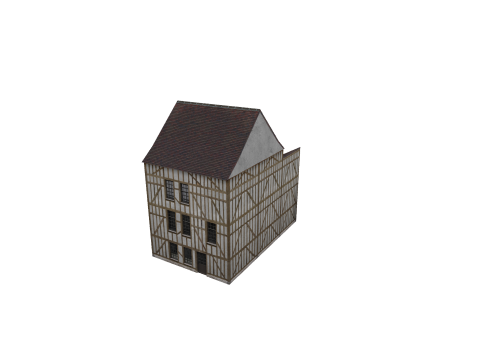 Classic European House 80s-90s Low-Poly Game-Ready 3D Model