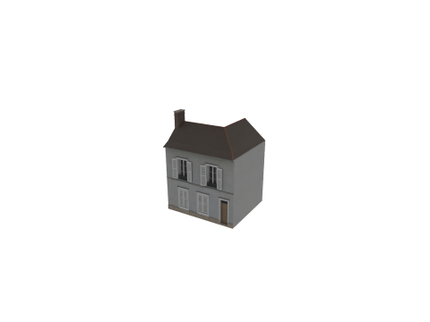 Classic European House 80s-90s Low-Poly Game-Ready Modelo 3D