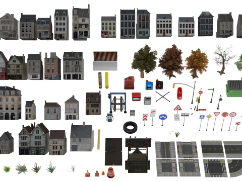 अल्टीमेट लो-पॉली सिटी पैक 117 मॉडल 3D मॉडल