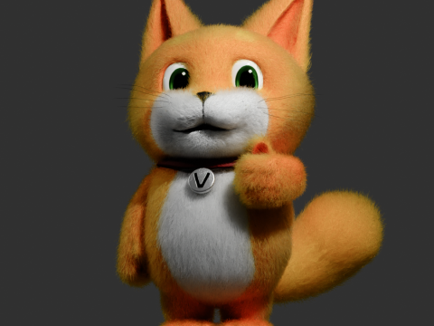 Fluffy Kitten Vito 3D Model