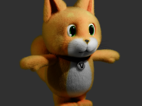 Fluffy Kitten Vito 3D Model