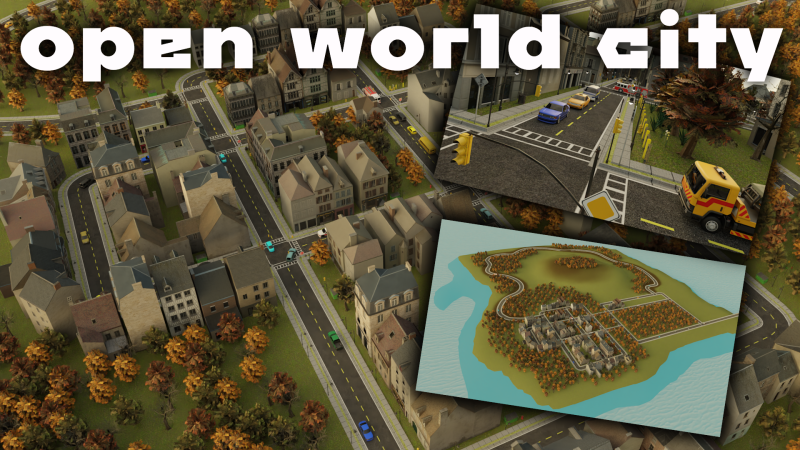 OPEN WORLD CITY GAMEREADY MAP Modelo 3D .c4d .max .obj .3ds .fbx .stl .blend 