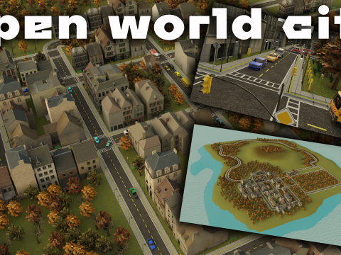 OPEN WORLD CITY GAMEREADY MAP 3D Model