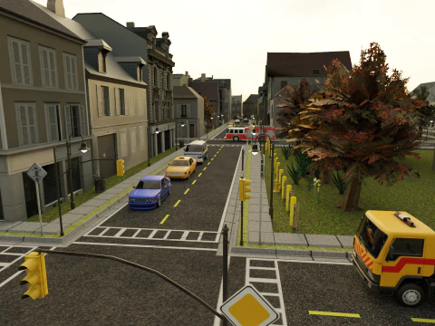 OPEN WORLD CITY GAMEREADY MAP 3D Model