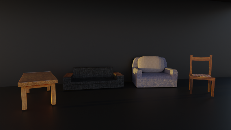 Low-Poly Living Room Set Game Visualization Ready Modello 3D .c4d .max .obj .3ds .fbx .stl .blend