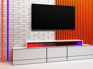 Mur de télévision Modèle 3D