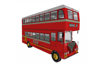 ashok leyland single cabin double decker bus - mumbai citys best bus bs-1 diesel model Modèle 3D