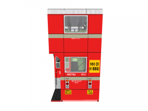 ashok leyland single cabin double decker bus - mumbai citys best bus bs-1 diesel model Modèle 3D
