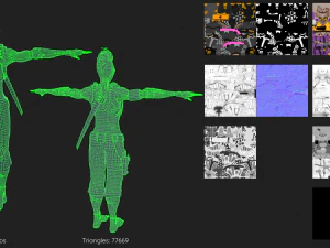 cyberpunk samurai 3D Model